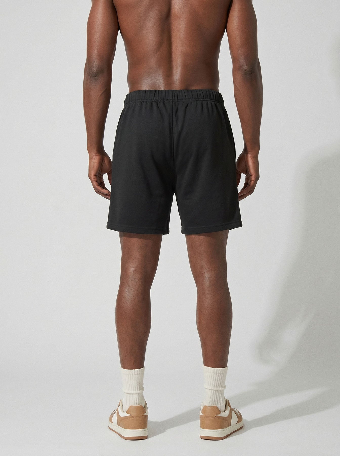 Forge heavyweight men’s sweat shorts in black back view