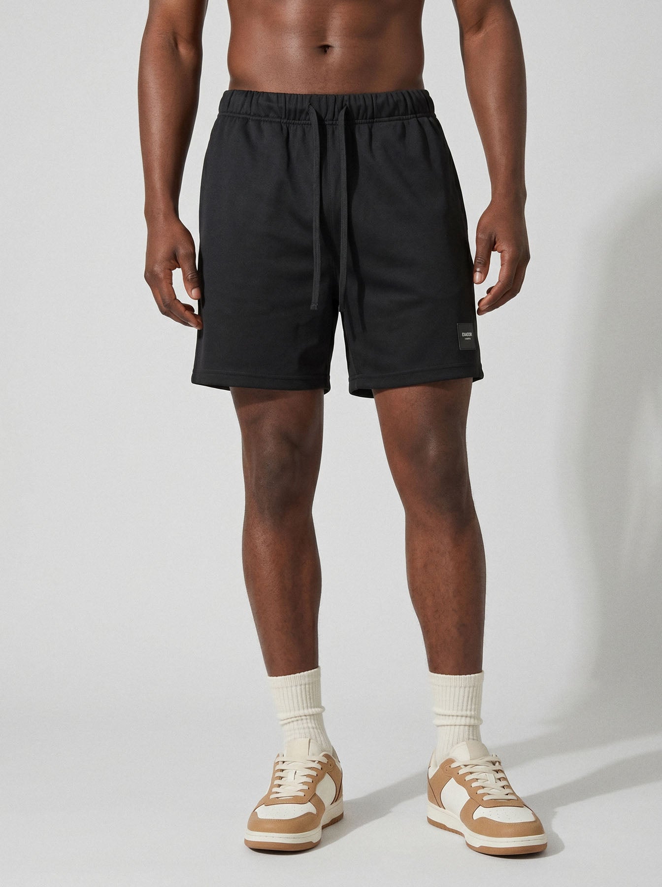 Forge heavyweight men’s sweat shorts in black front view