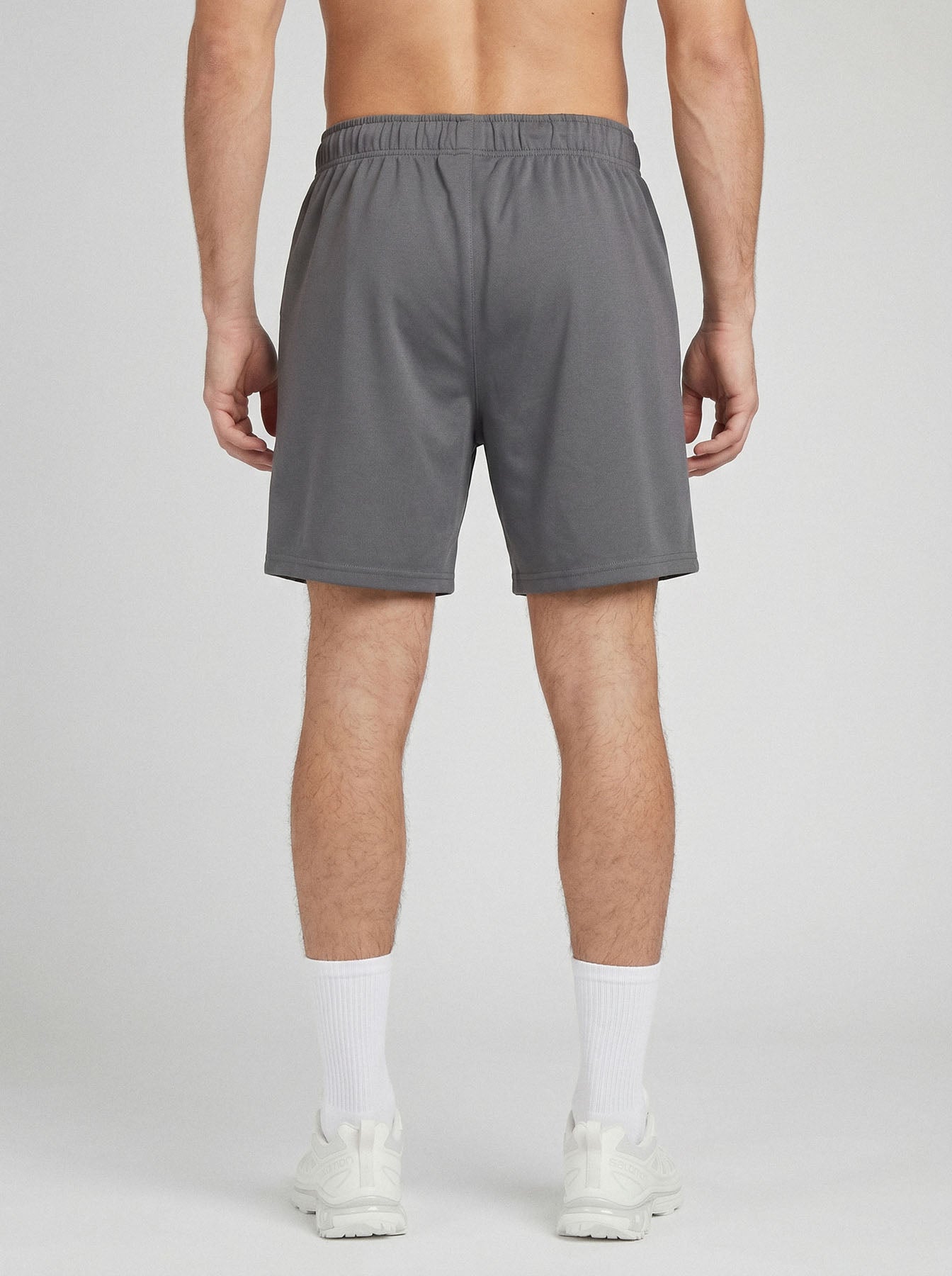 Forge heavyweight men’s sweat shorts in charcoal back view