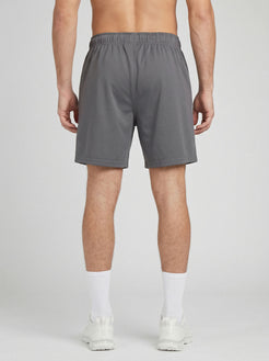 Forge heavyweight men’s sweat shorts in charcoal back view