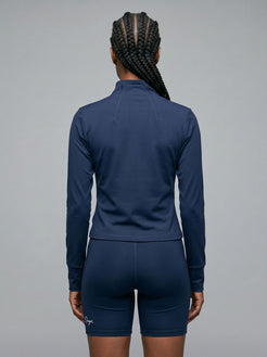 Charge women’s full zip jacket and shorts set in navy back view