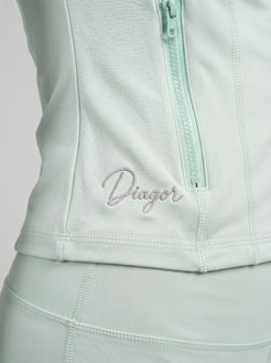 Close up of Charge women’s full zip jacket in mint