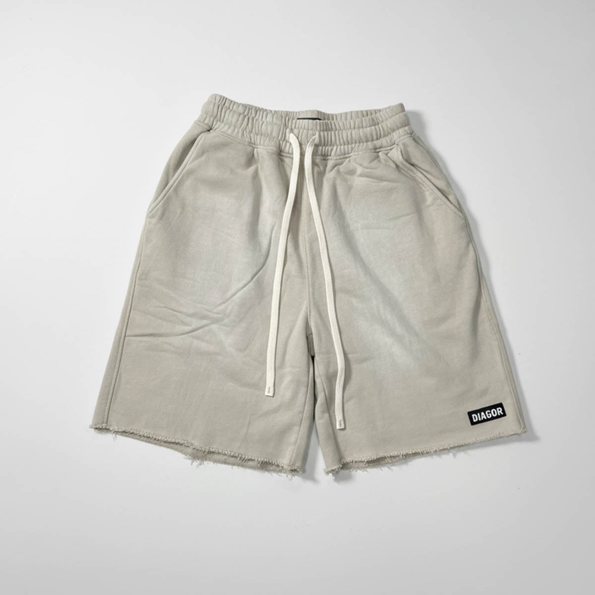 Diagor Raw Hem Washed Men's Shorts in Washed Sand front view