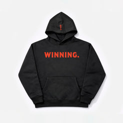 WINNING Oversized Performance Hoodie in black front view