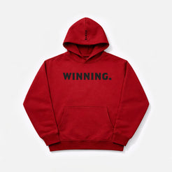 WINNING Oversized Performance Hoodie in deep red front view