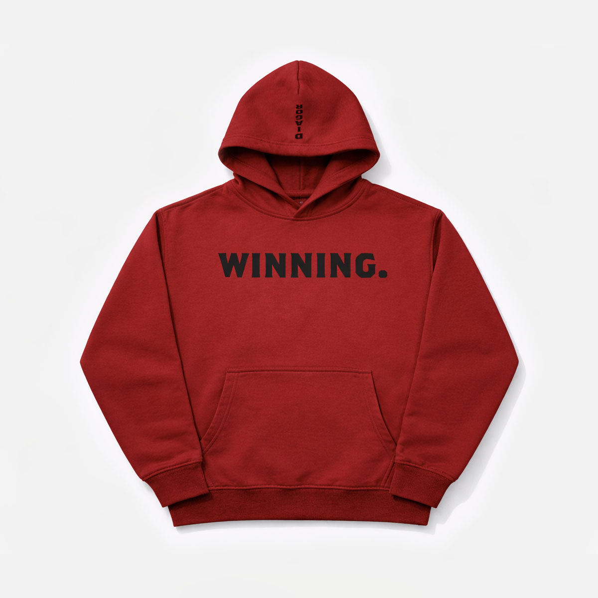 WINNING Oversized Performance Hoodie in deep red front view